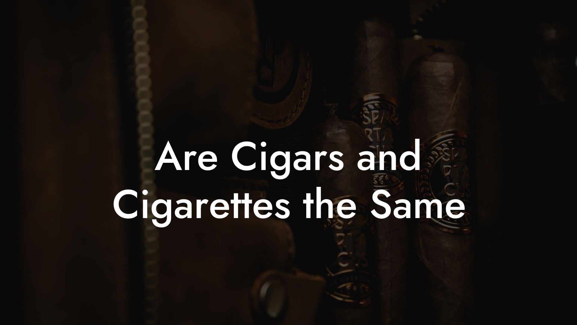 Are Cigars and Cigarettes the Same