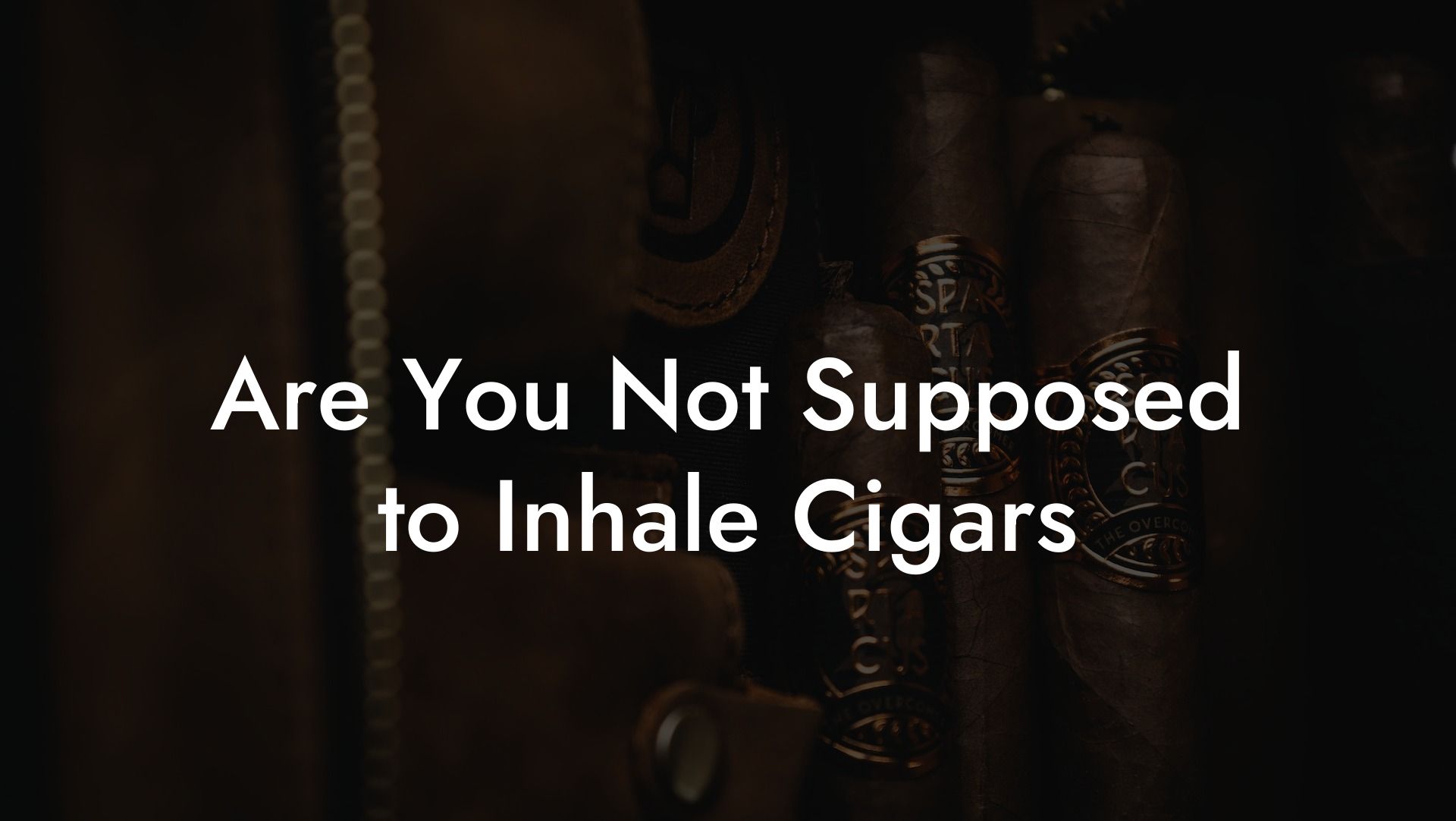 Are You Not Supposed to Inhale Cigars