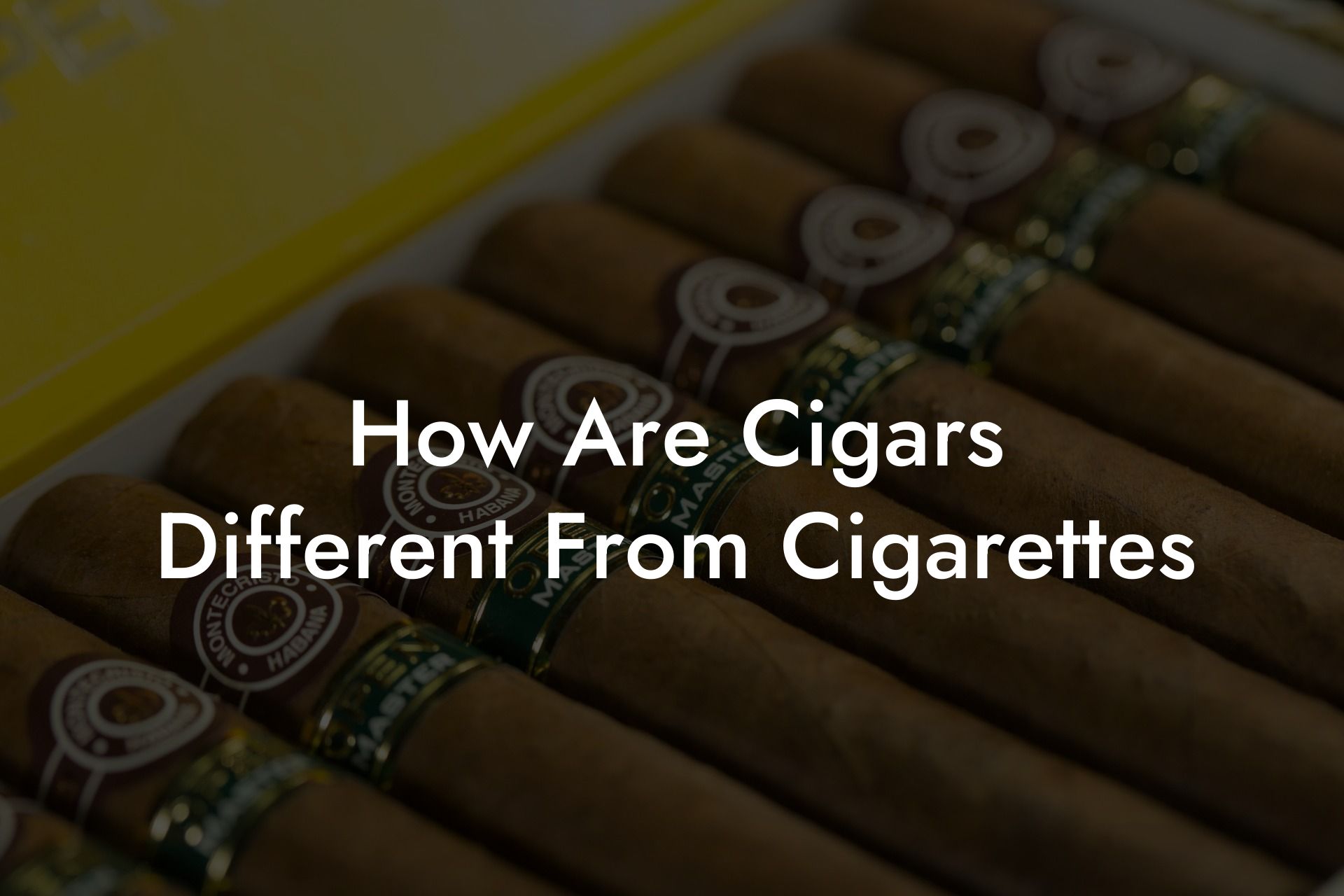 How Are Cigars Different From Cigarettes