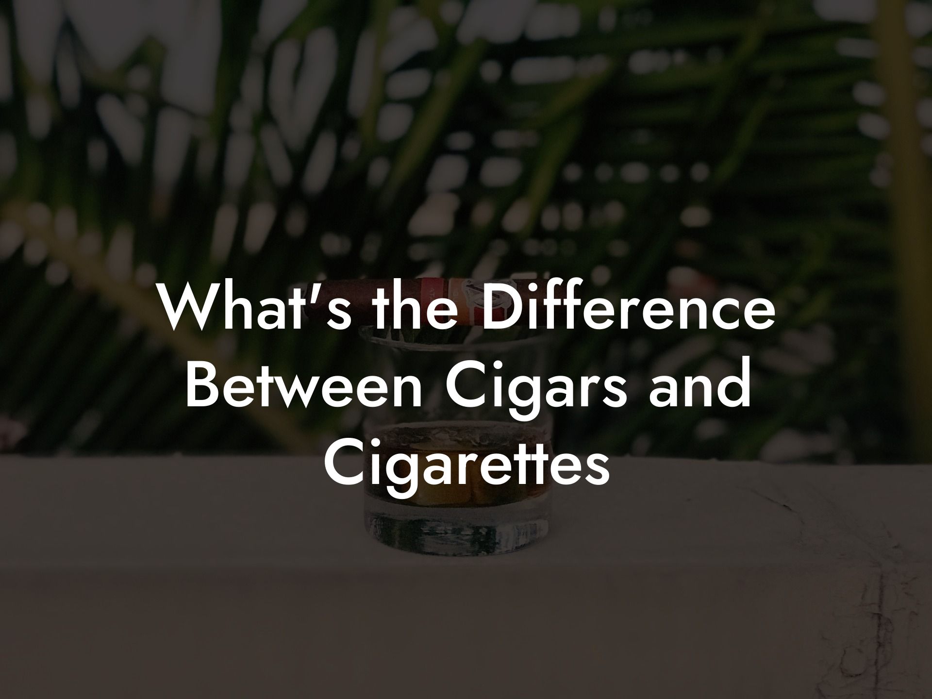 What's the Difference Between Cigars and Cigarettes