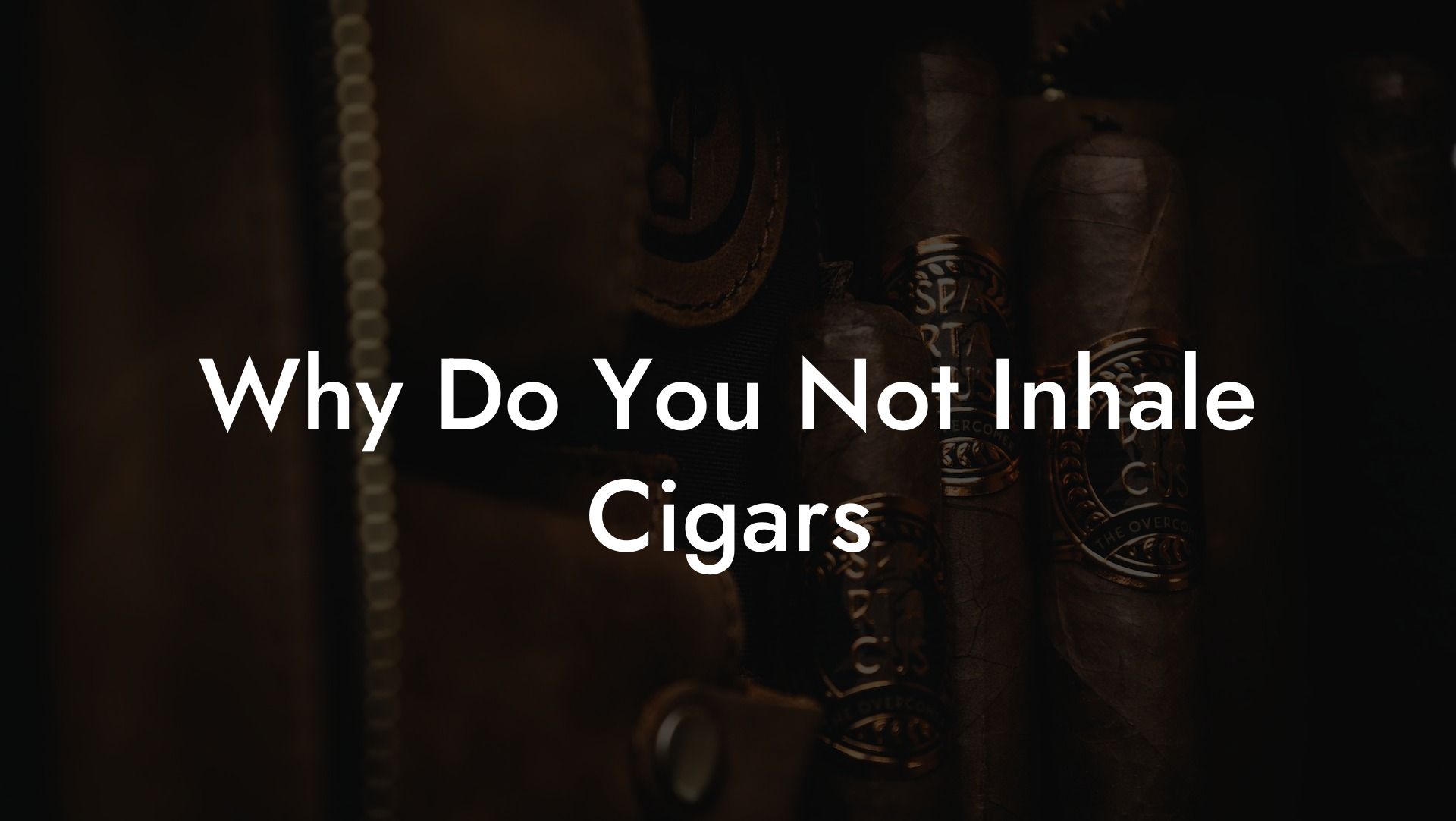 Why Do You Not Inhale Cigars